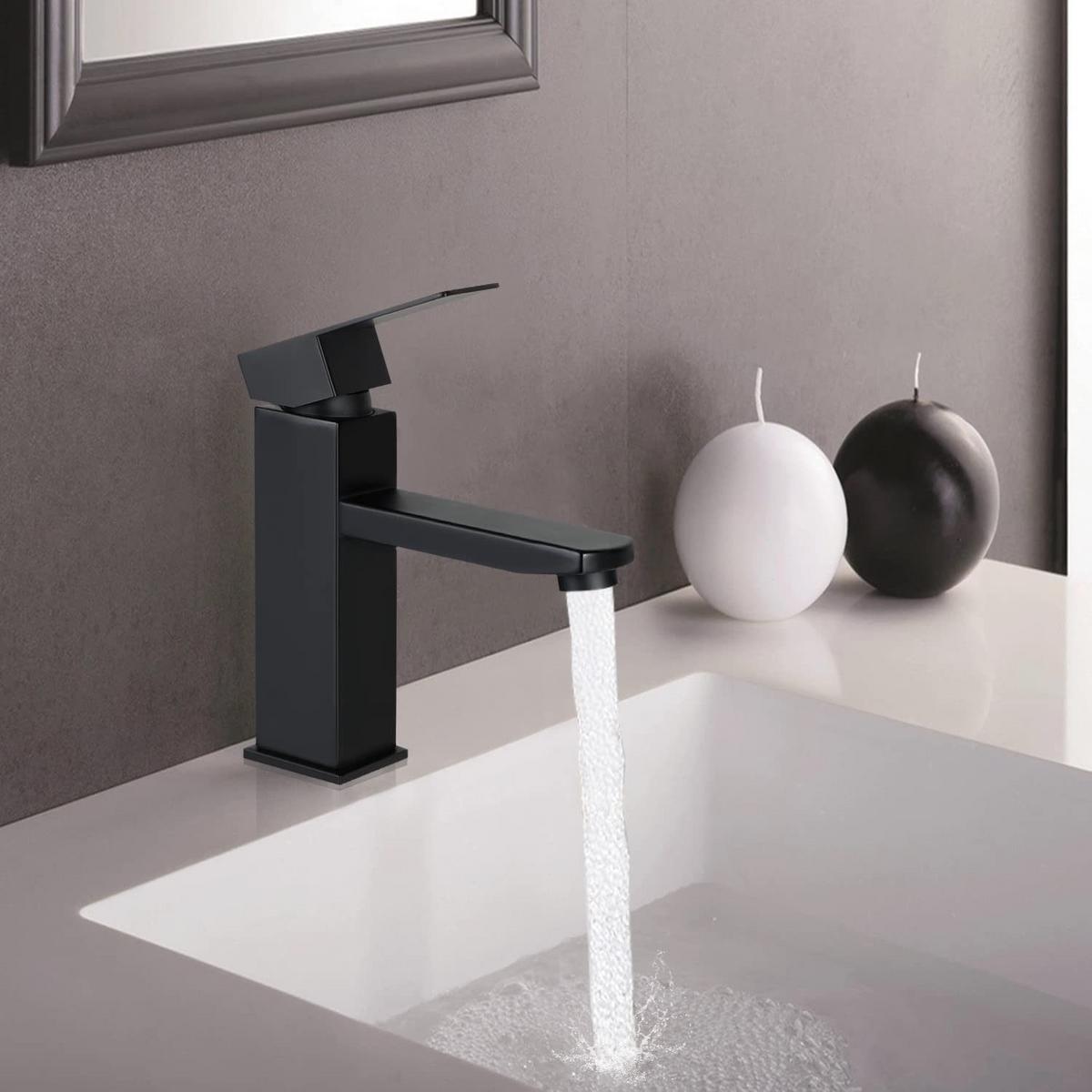 WASCHTISCHARMATUR MOEN 19/4/19 cm - Schwarz, Metall (4/19/19cm) - Nettlife