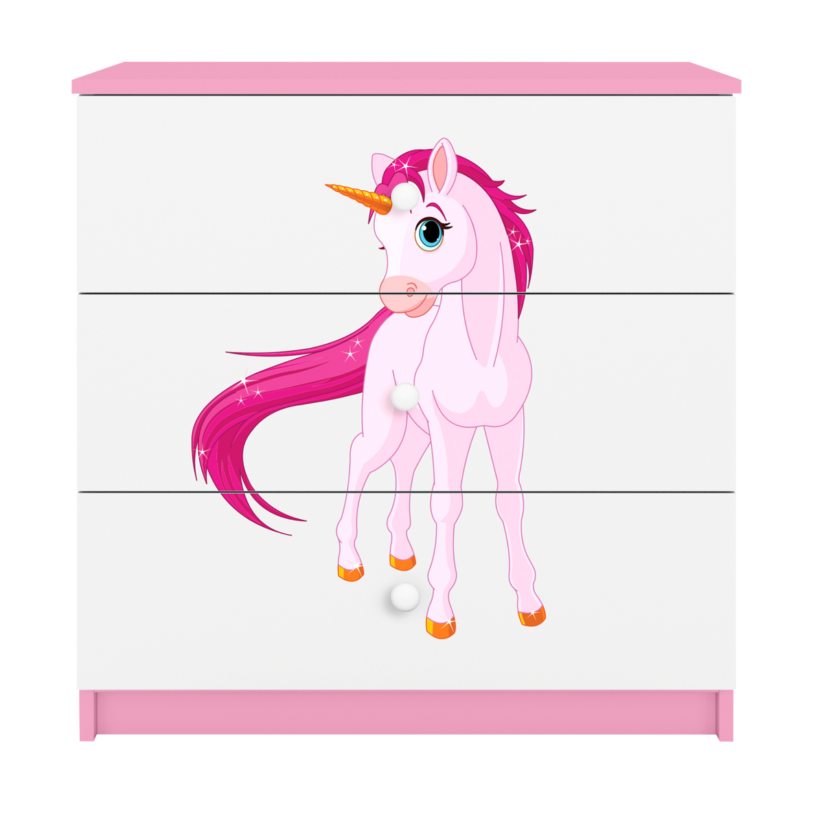 KOMMODE Babydreams Einhorn 81/81/41 - Rosa, Holzwerkstoff (81/81/41cm) - RAUMHIRSCH FURNITURE