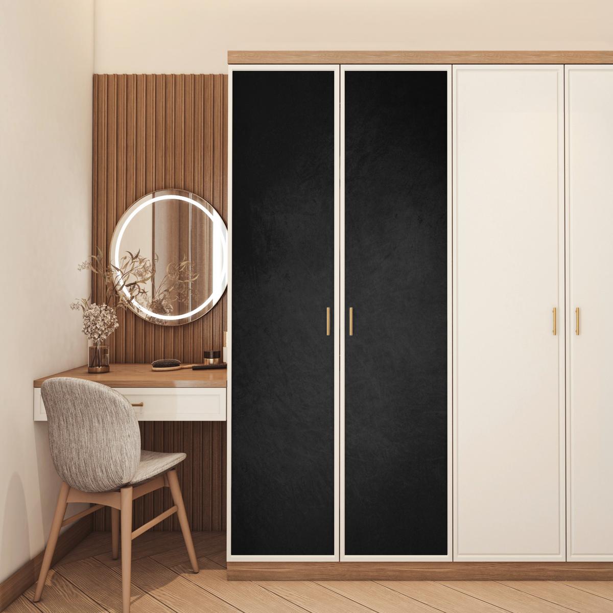 TÜRAUFKLEBER Beton - Schwarz - Grau - Strukturiert - Industriell Wanddeko 90x205 cm - Türtapete - Dunkelgrau, Kunststoff (90/0.1cm) - MuchoWow