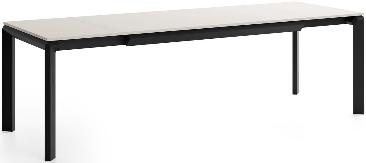 ESSTISCH Elan rechteckig ausziehbar verlängerbar mit Schwarzen Metallbeinen, Kaschmir 160-250/90/76 cm - Kaschmir/Beige, Holzwerkstoff/Metall (90/250/76cm) - WFL GROUP