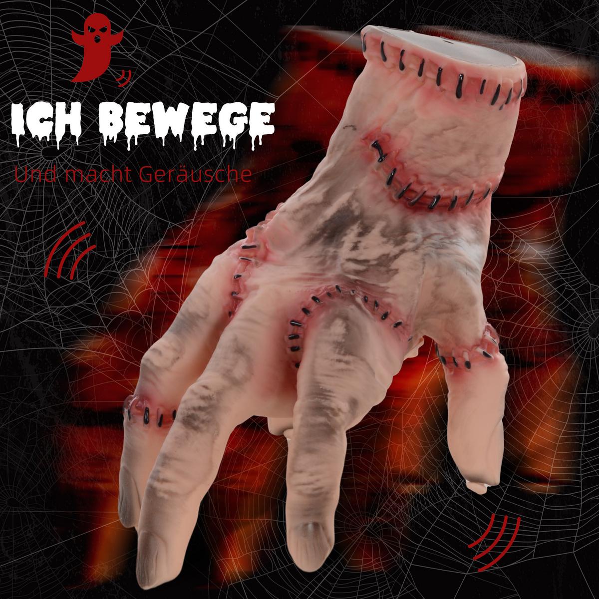 21CM Halloween Dekoration Realistische Narbes Händchen mit Soundfunktion - Rot, Kunststoff (18/21/15cm) - HOMCOM
