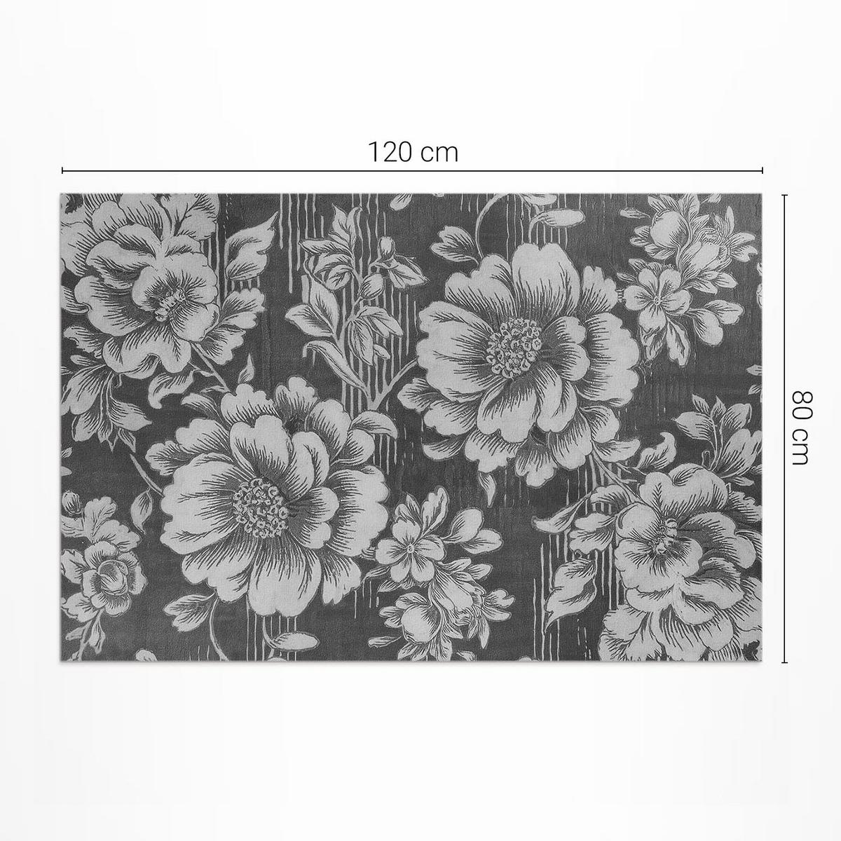 TEPPICH 80x120 cm Subtile Florale Akzente - Titanfarben, Kunststoff (80/120cm) - Wallfluent
