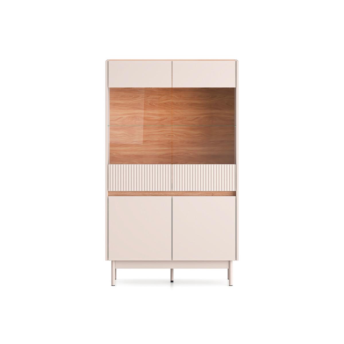 GESCHIRRSCHRANK Connie Kaschmir und Holz - Beige, Holzwerkstoff (91.9/155.8/40cm) - Petits-meubles