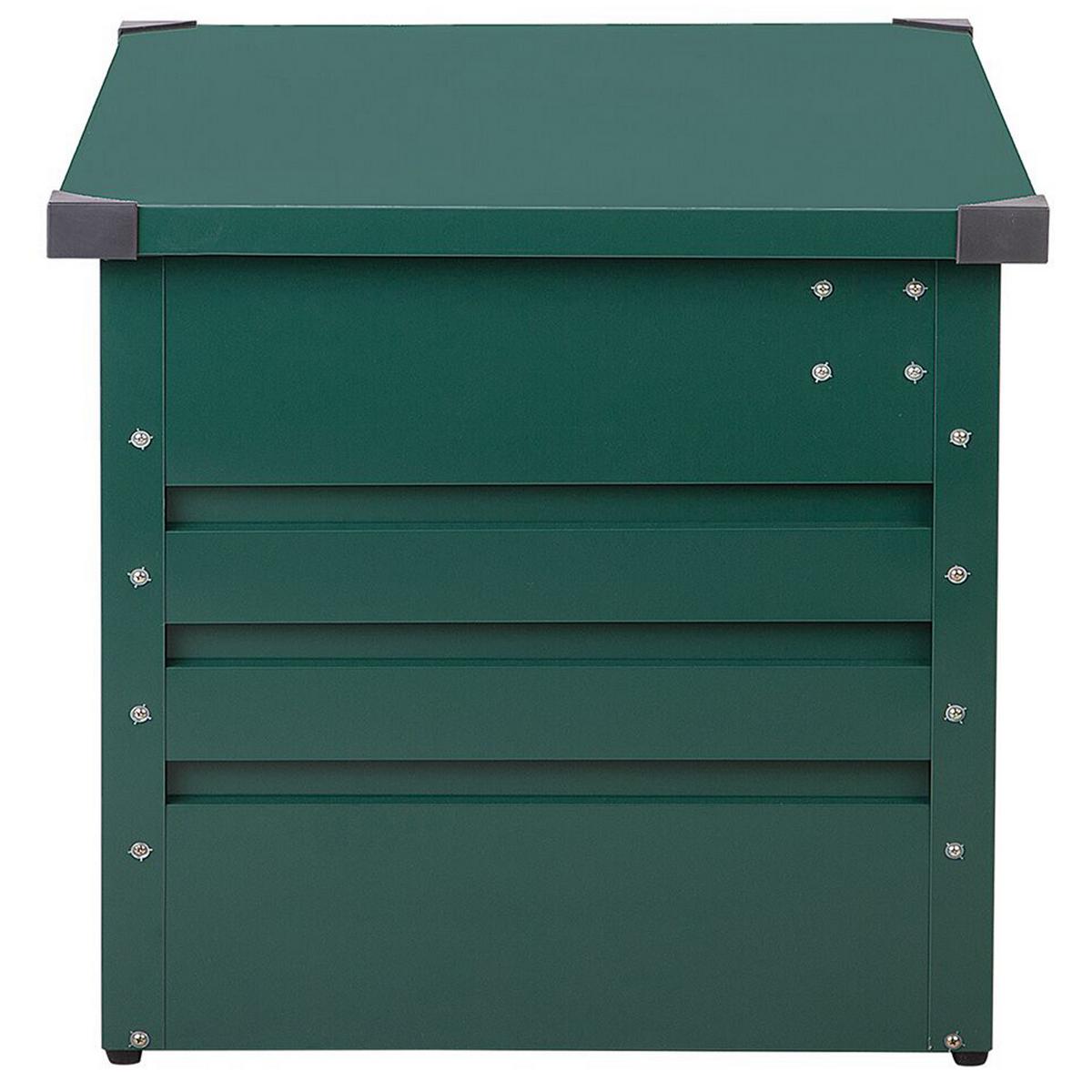 AUFLAGENBOX Stahl dunkelgrün 165/70 cm Cebrosa - Grün, Metall (165/67/70cm) - Beliani