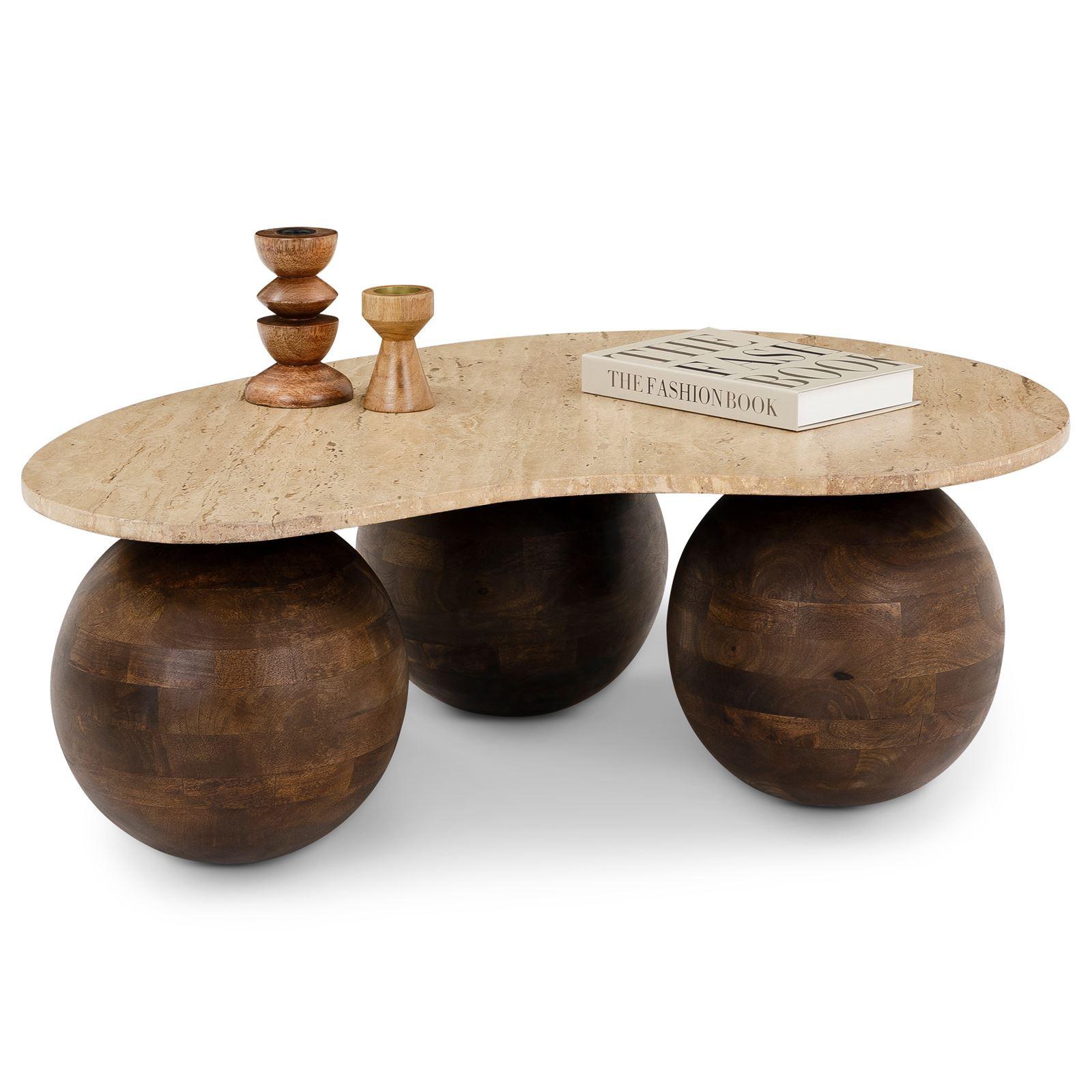 COUCHTISCH LUNI braun/beige - Beige/Braun, Holz/Naturmaterialen (65/90/30cm) - IDIMEX