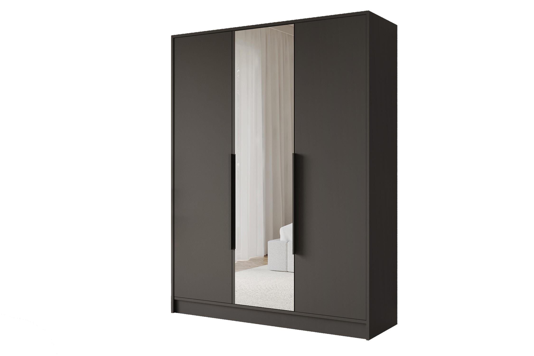 KLEIDERSCHRANK - LESE - 150 - Schwarz - Schwarz Hochglanz/Schwarz, Holzwerkstoff (150/200/51cm) - ALTDECOR