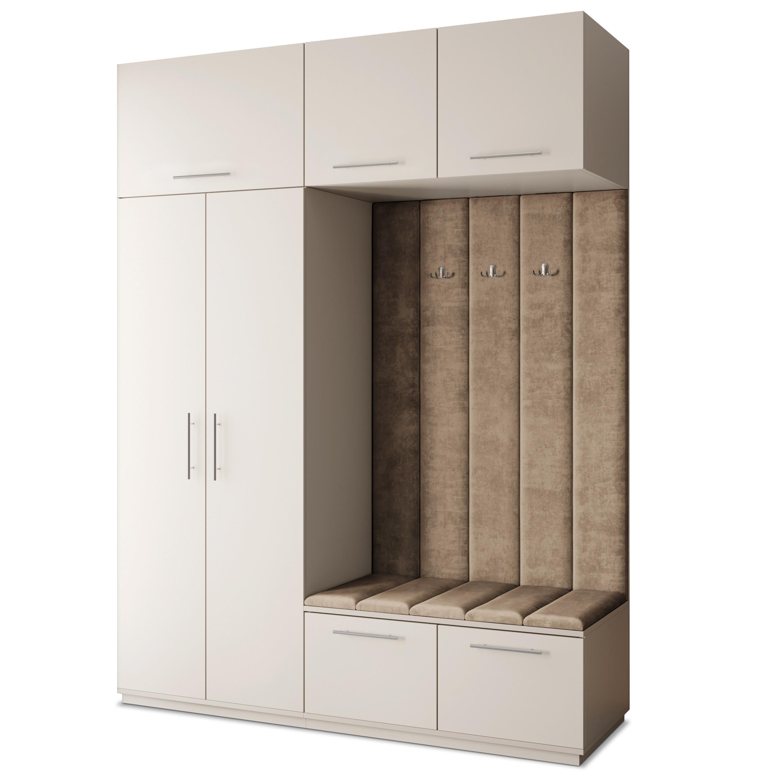 GARDEROBENSCHRANK REMA 180/240/60 cm Modern Garderobe-Set Kaschmir - Kaschmir/Mokka, Holzwerkstoff (180/240/60cm) - MASSENO