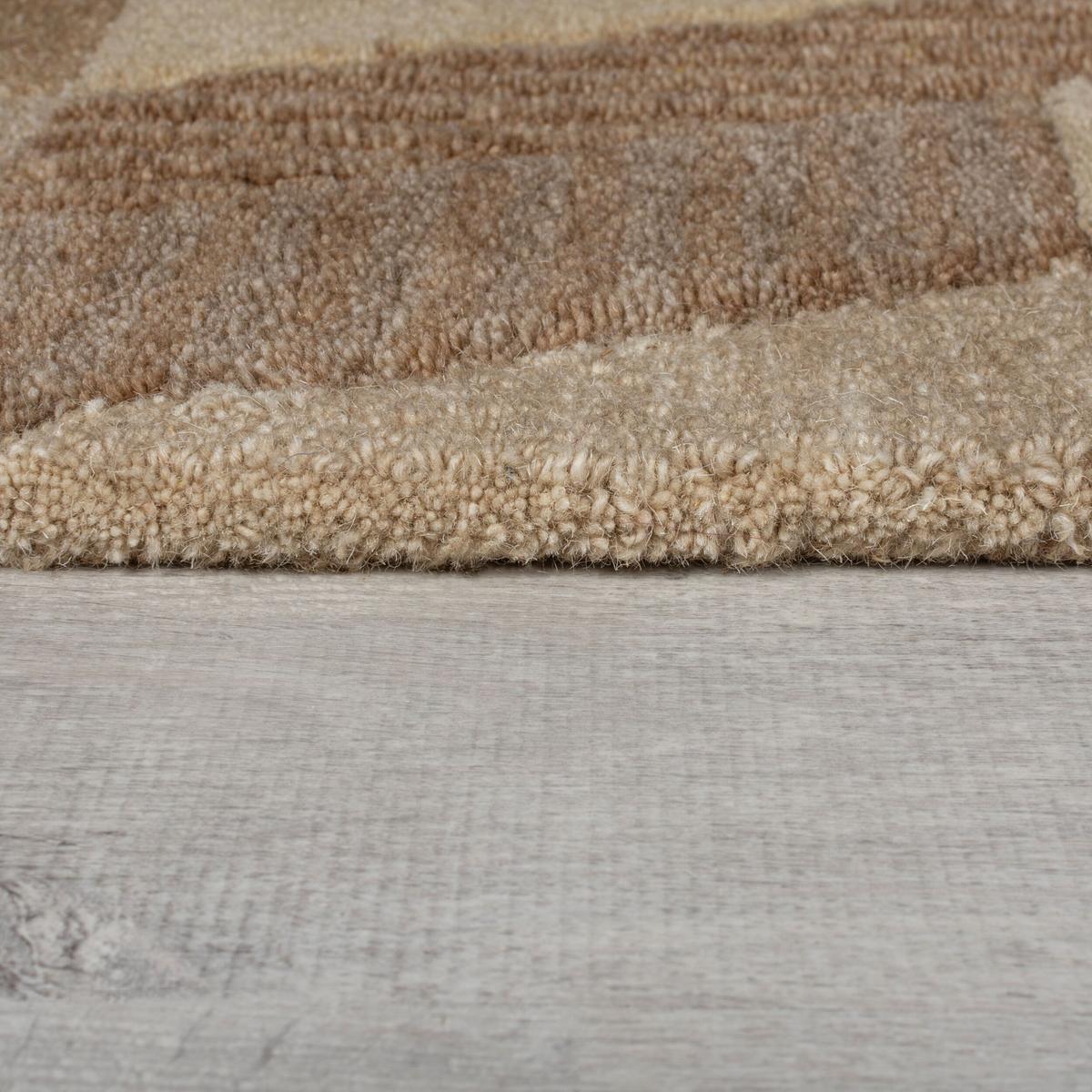 WOLLTEPPICH ESK, geometrisch, Braun, 120 x 170 cm - Braun, Textil (120/170cm) - KADIMA DESIGN