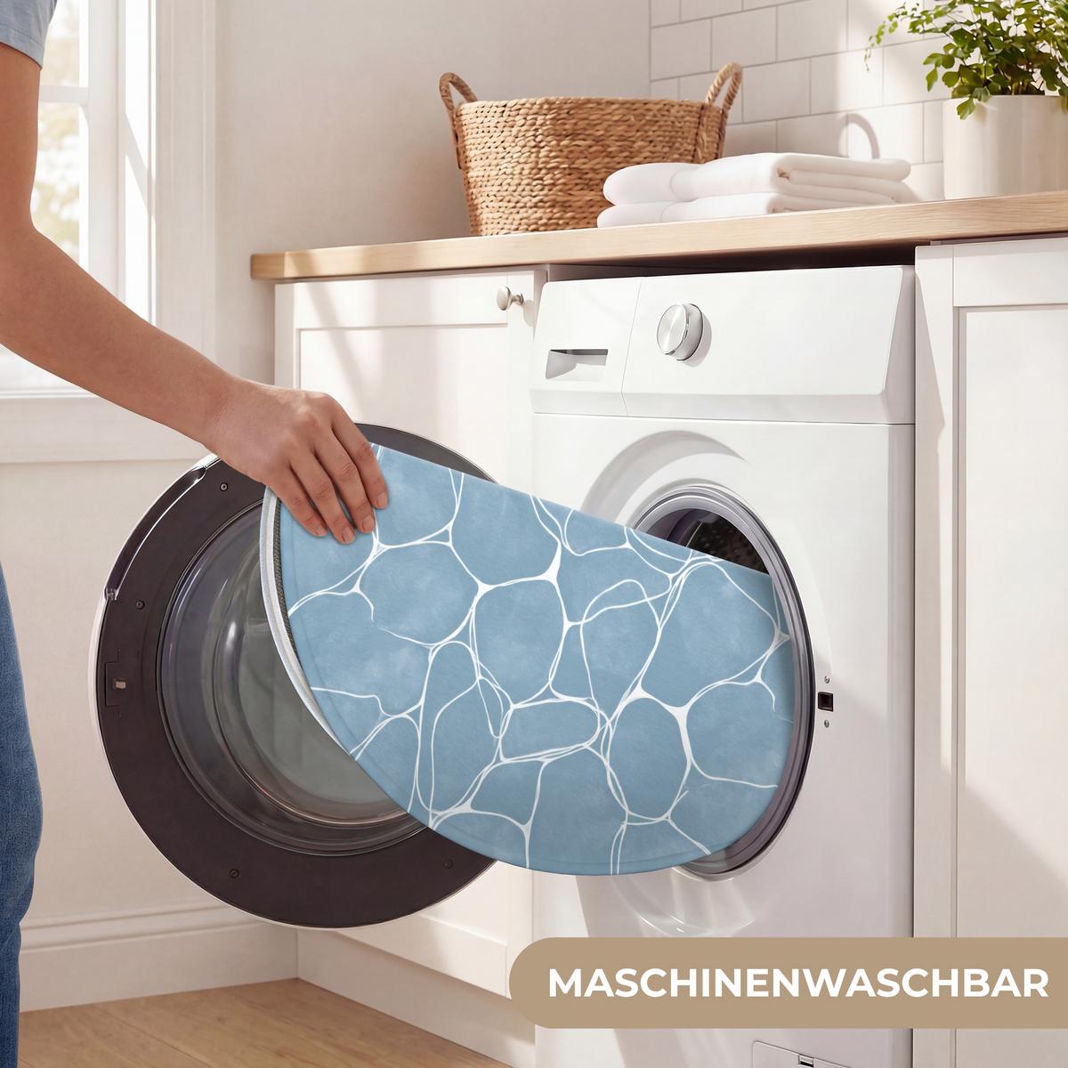 WC-VORLEGER Organisch - Muster - Blau Toilettenteppich 70x70 cm - Hellblau, Textil (70/1cm) - OnlyWow