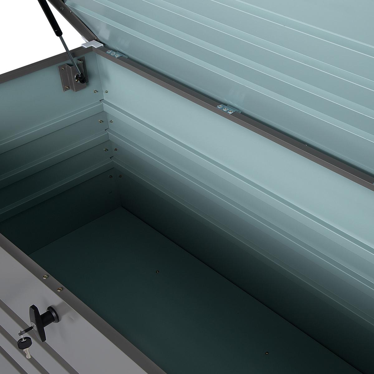 AUFLAGENBOX Stahl grau 165/70 cm Cebrosa - Grau, Metall (165/63/70cm) - Beliani