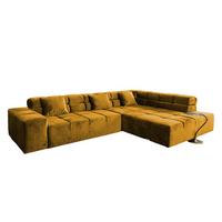 ECKSOFA NEVADA Gelb Velvet - Currygelb/Gelb, Textil (319/215cm) - KAWOLA
