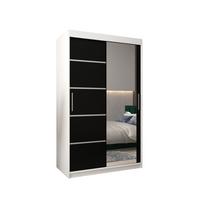 SCHWEBETÜRENSCHRANK 200/120/62 2-türig - Silberfarben/Schwarz, Holz/Kunststoff (120/200/62cm) - MÖBEL KRYSPOL