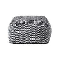 SITZPOUF Trance schwarz-weiß gemustert, 60/60/30 cm - Schwarz, Textil (60/30/60cm) - Homescapes