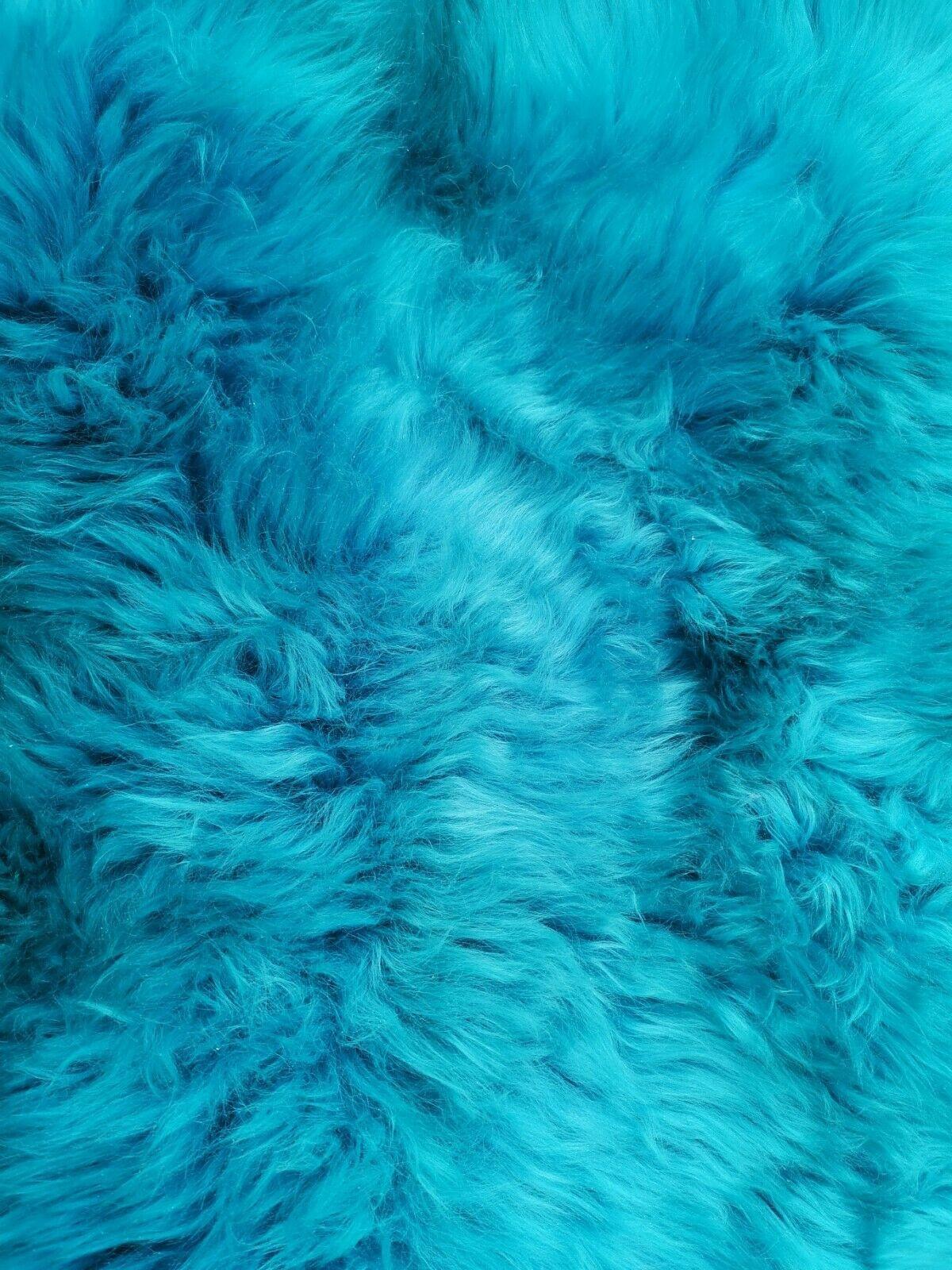 FELL Öko Lammfell Schaffell Aquamarin Blau ca. 135 cm - Blau, Fell (80/135cm) - Provellus
