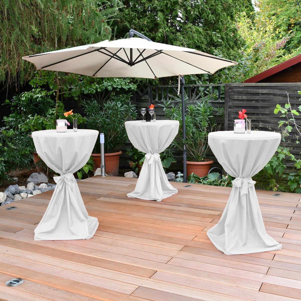STEHTISCHHUSSE Guilia Ø 80 cm Weiß - Weiß, Textil (80/120cm)