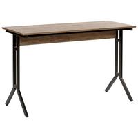 SCHREIBTISCH dunkler Holzfarbton 120/48/76 cm Creek - Dunkelgrau, Holzwerkstoff (48/120/76cm) - Beliani
