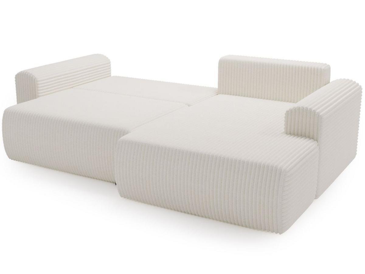 ECKSOFA Belvio Creme Rechts - Creme/Schwarz, Holz/Textil (257/177cm) - Graingold