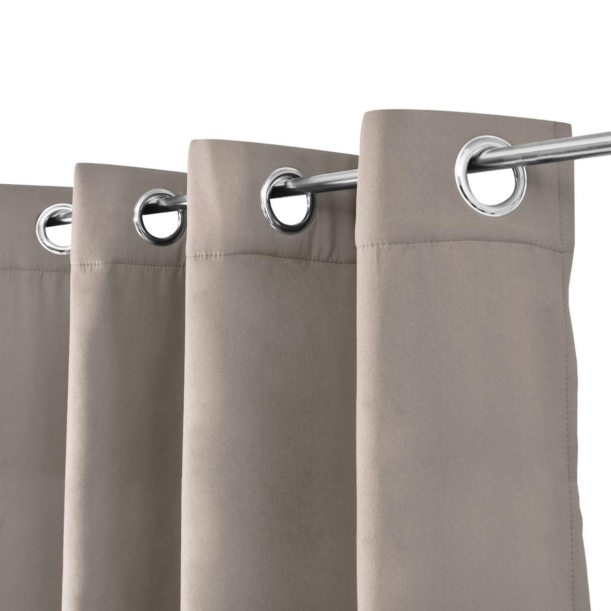 VORHANG Amelie TO mit Öse 140x245cm Sand (2tlg) - Sandfarben, Textil (140/245/1cm) - Beautissu 