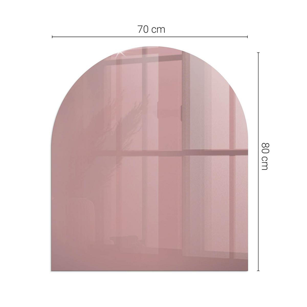 GLASPLATTE für Kamin 80x70 cm - Pink, Glas (80/70/0.4cm) - TULUP