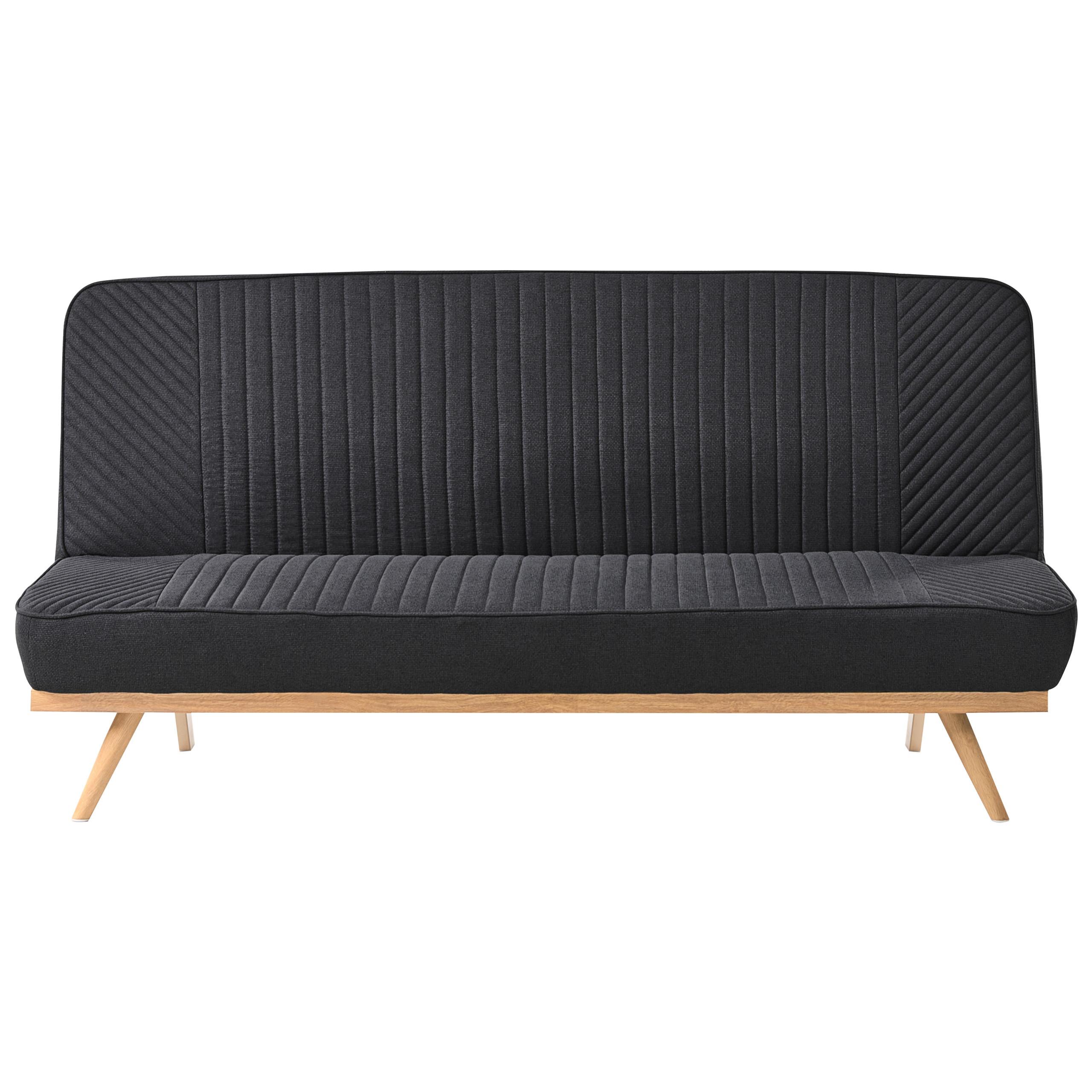 SCHLAFSOFA 2-Sitzer Stoff Schwarz Kalfafel - Schwarz/Braun, Textil (191/84/73cm) - Beliani