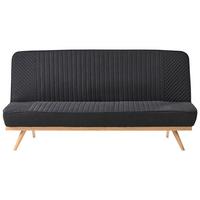 SCHLAFSOFA 2-Sitzer Stoff Schwarz Kalfafel - Schwarz/Braun, Textil (191/84/73cm) - Beliani