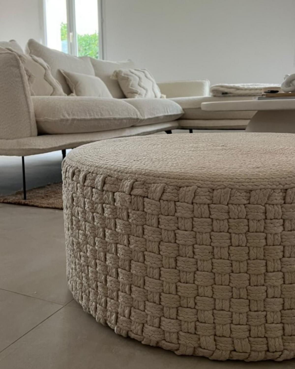 POUF Hellbeige Mithi - Beige, Textil (70/30/70cm) - Beliani