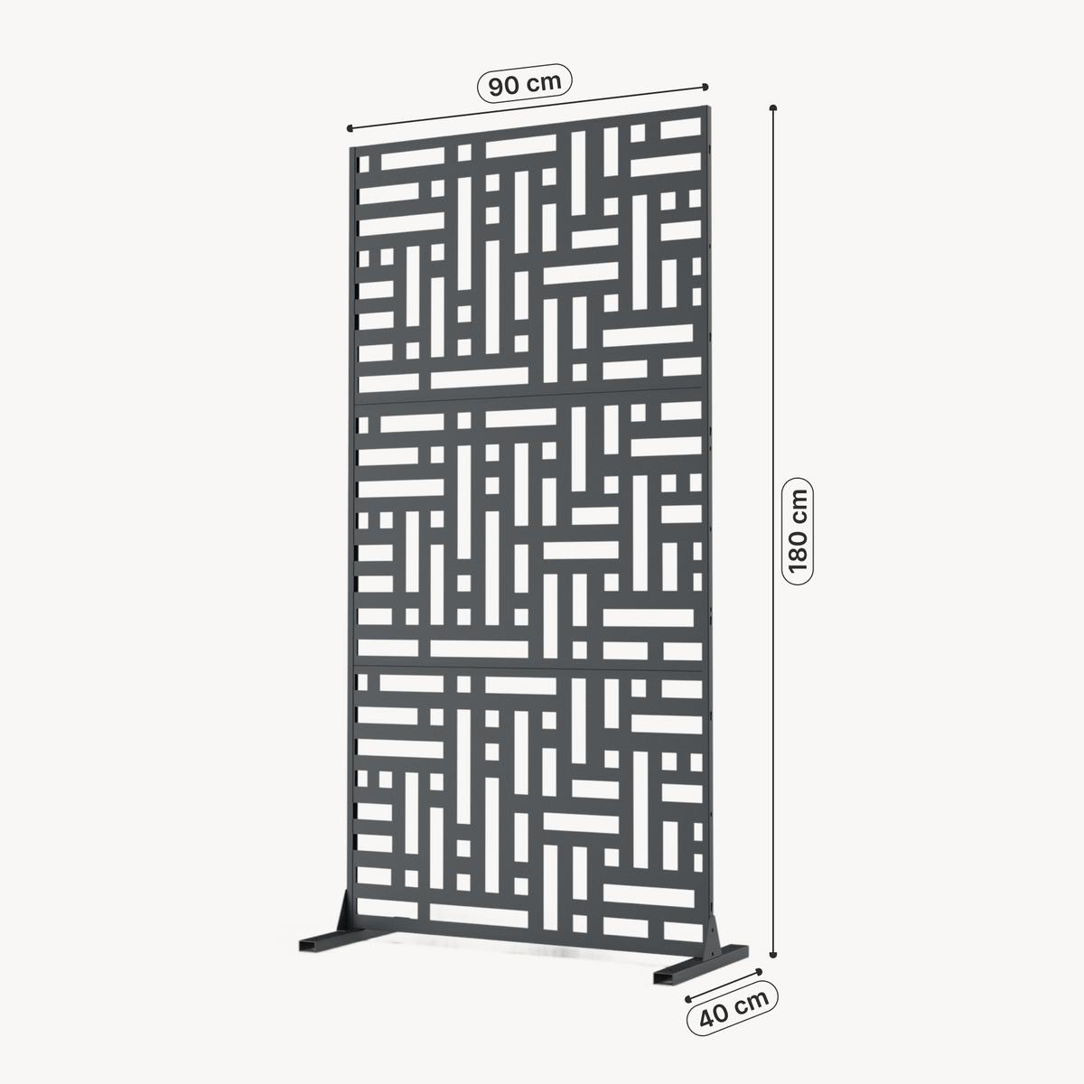 TRENNWAND Bernalda - Anthrazit, Metall (90/180cm) - casa.pro