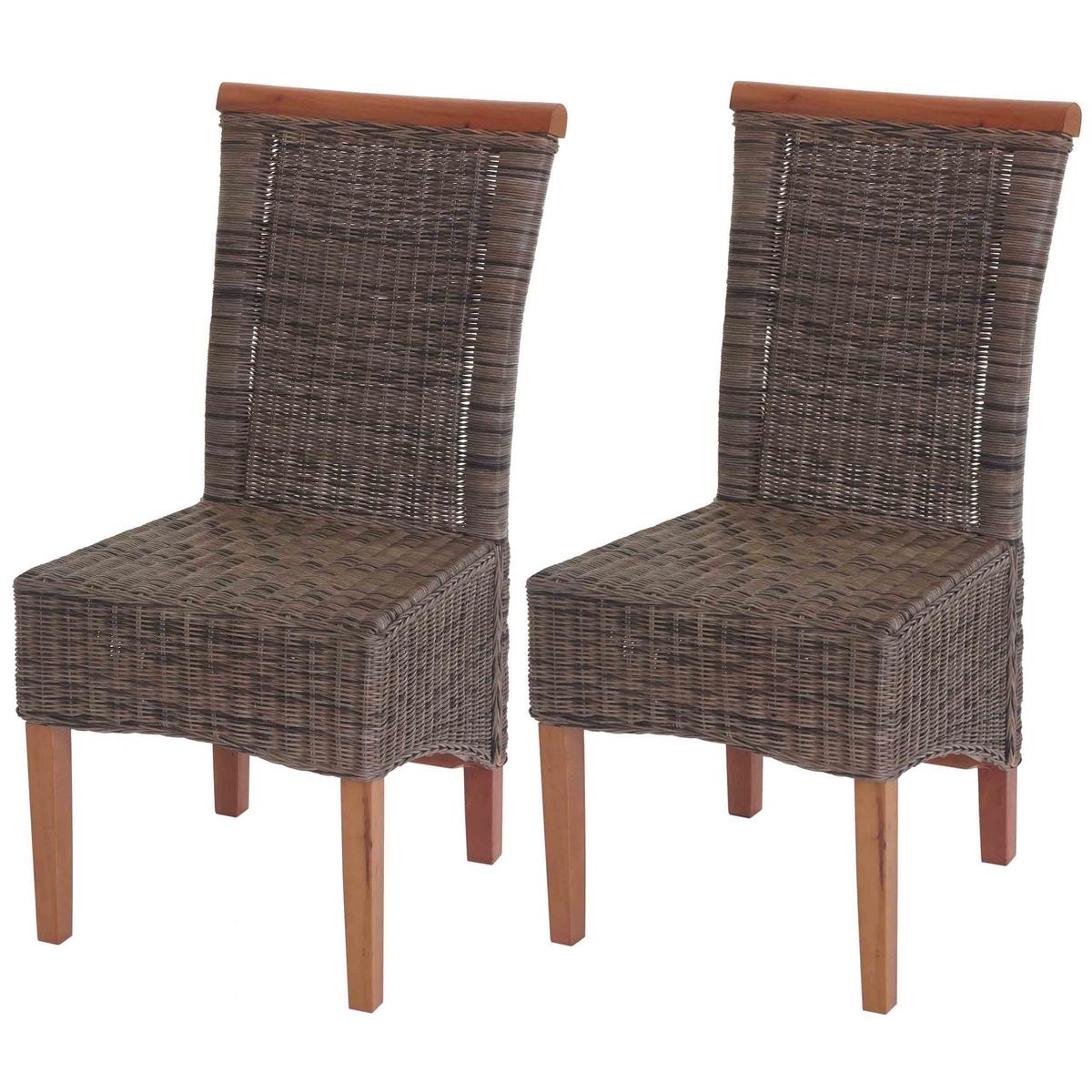 ESSZIMMERSTUHL Braun 2er-Set - Graubraun/Braun, Holz (46/97/59cm) - MCW