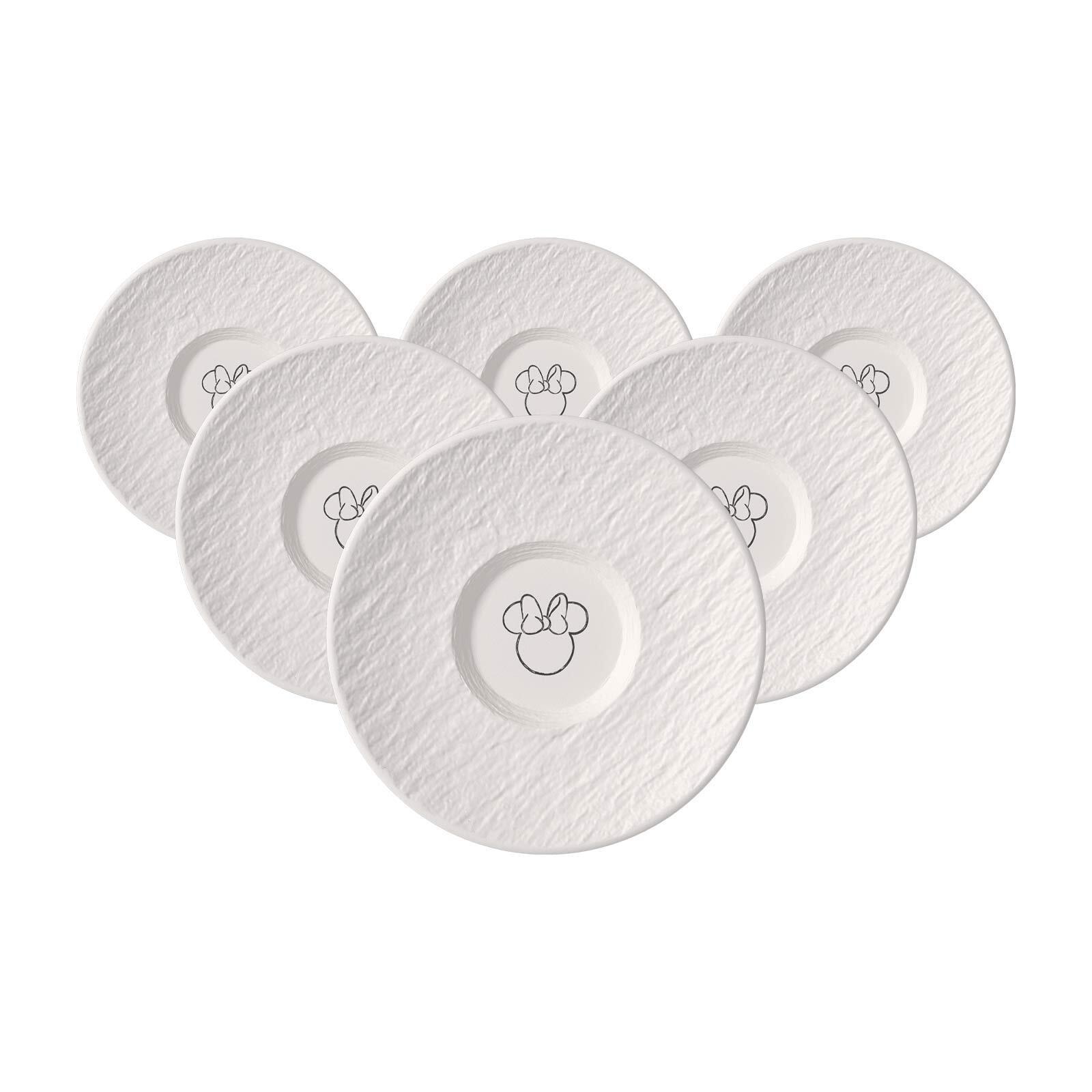 KAFFEE-UNTERTASSEN Manufacture Rock Blanc - Mickey Mouse weiß ø 15,4 cm 6er Set - Weiß, Keramik (15.4cm) - Villeroy & Boch