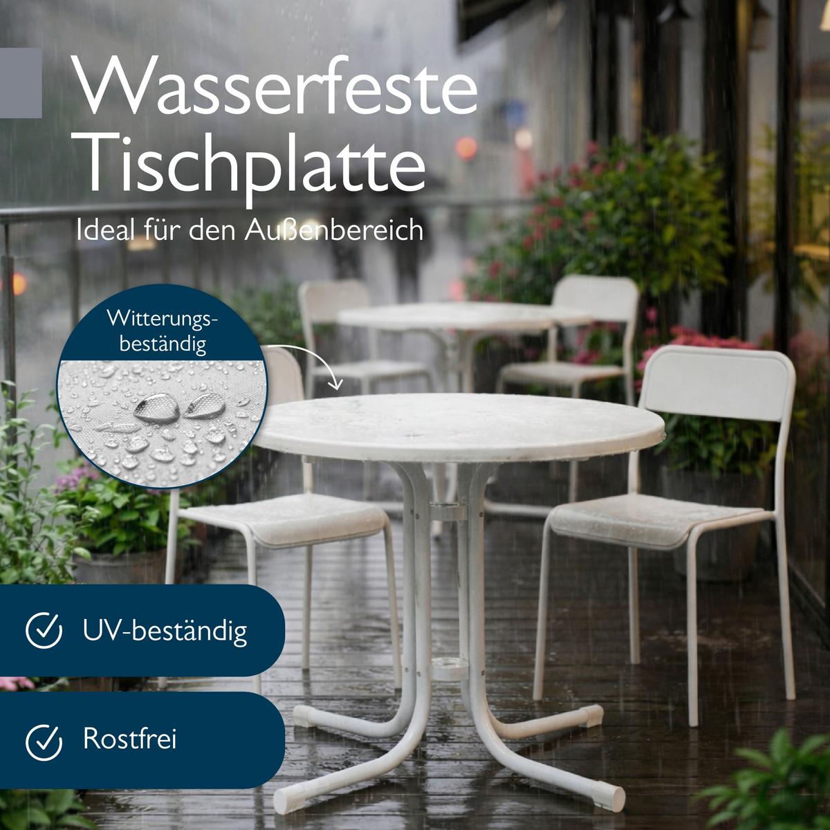 BISTOTISCH Bistroni WP Ø80xH70cm Weiß - Weiß, Holzwerkstoff (70/80/70cm) - Beautissu 