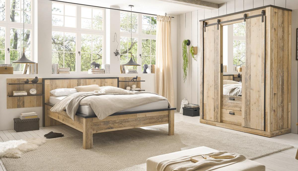 WANDPANEEL Used Wood hell, Anthrazit, Wandboard 60 x 54 cm - Eichefarben/Anthrazit, Holzwerkstoff (60/54/22cm) - Furn.Design