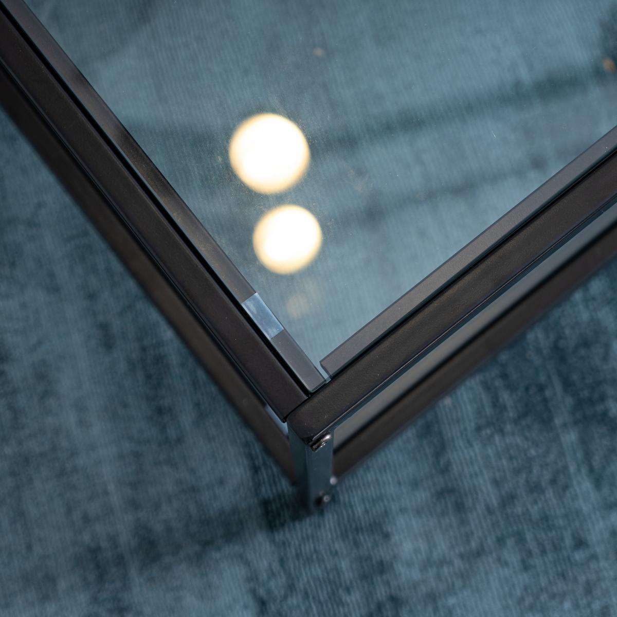 COUCHTISCH Glasplatte kratzfest & Metallgestell stabil 80X80cm - Schwarz, Glas/Metall (80/80/42cm) - Urban Meuble