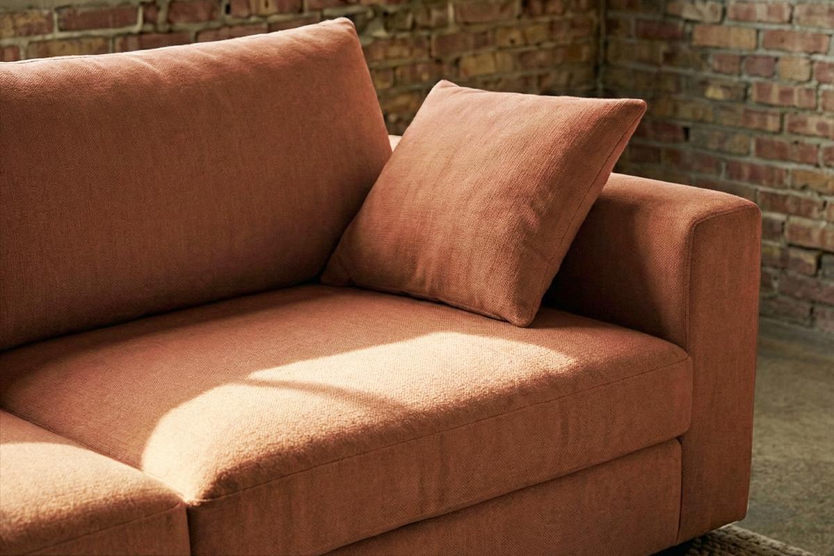 SOFA AMINA Braun Flachgewebe - Schwarz/Braun, Buchenholz/Textil (228/82/101cm) - KAWOLA