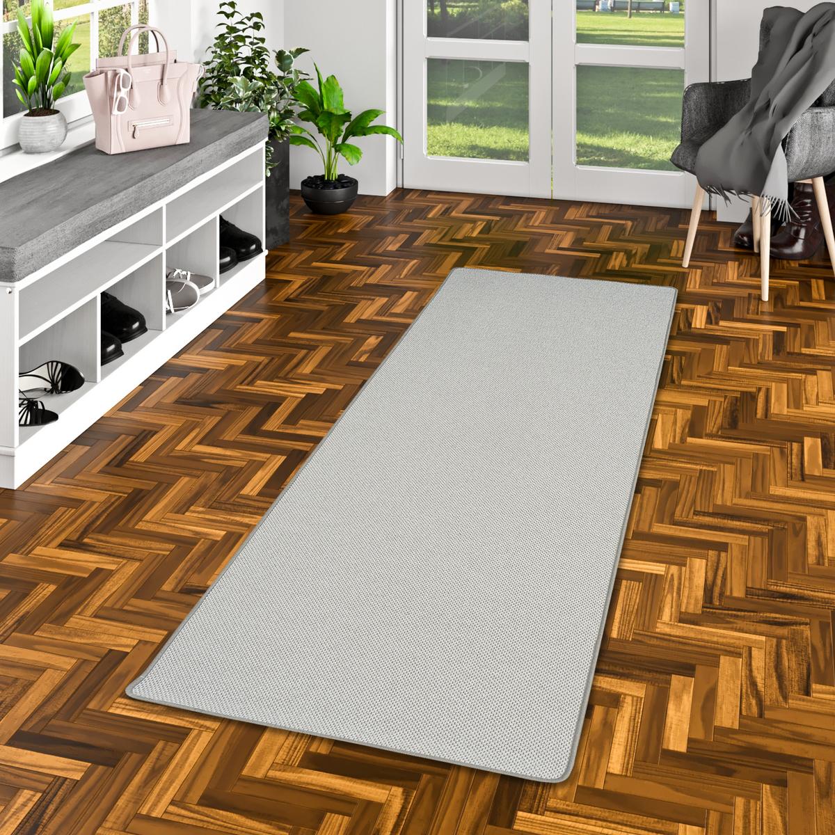 LÄUFER TEPPICH BENTZON FLACHGEWEBE - Silberfarben, Textil (80/240cm) - Snapstyle