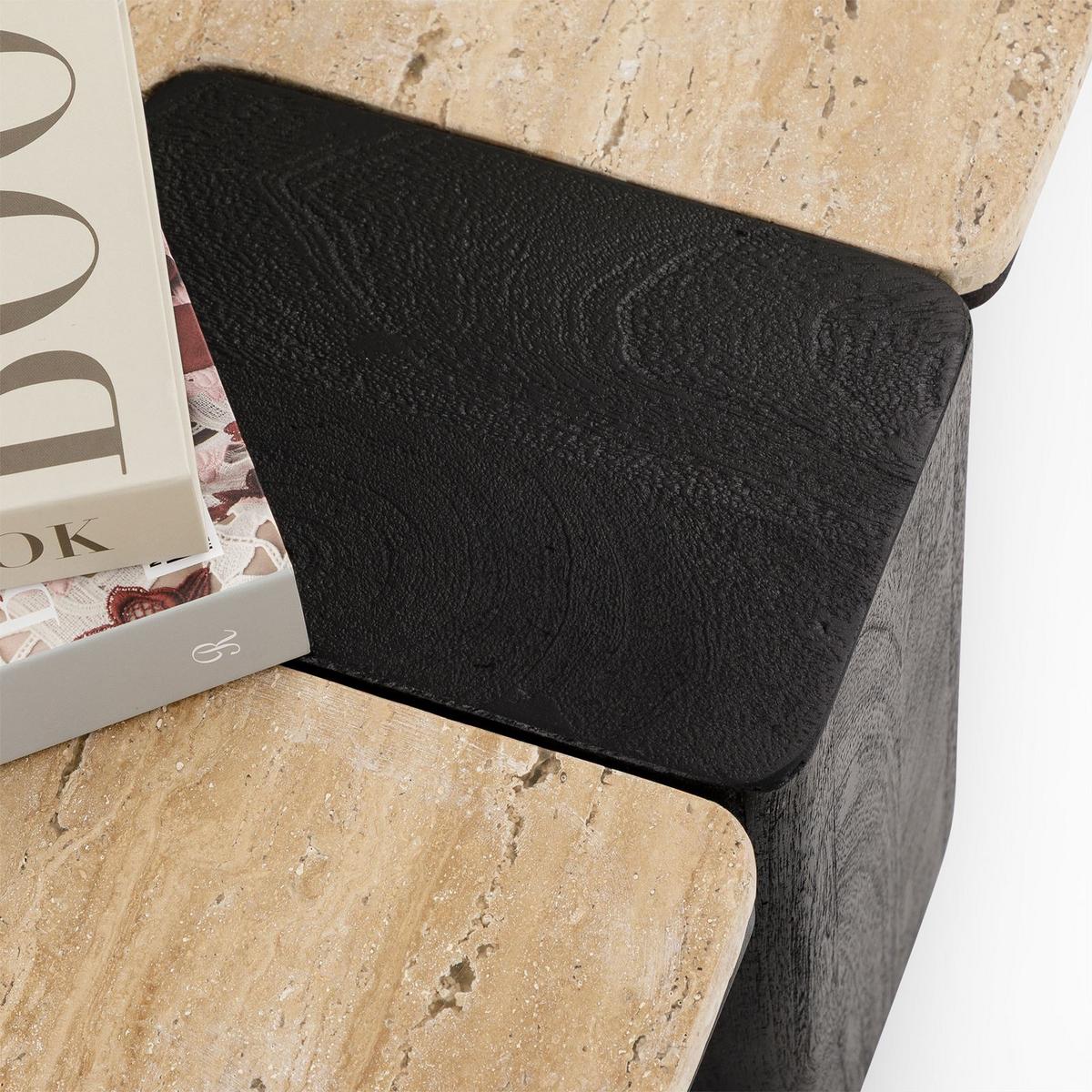 COUCHTISCH SURAT beige/schwarz - Beige/Schwarz, Holz/Naturmaterialen (60/100/27cm) - IDIMEX