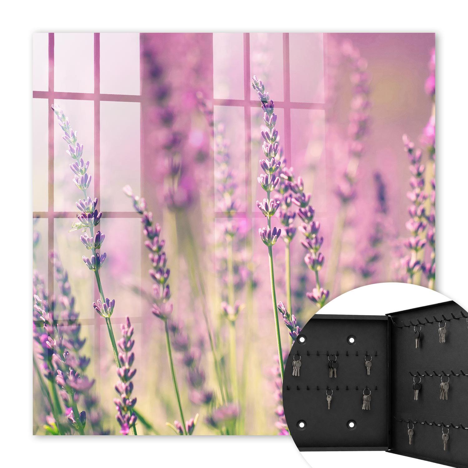 SCHLÜSSELBOX Schwarz 30x30 cm- Türöffnung nach rechts - Lila Garten - Lila, Metall (30/30/5cm) - TULUP