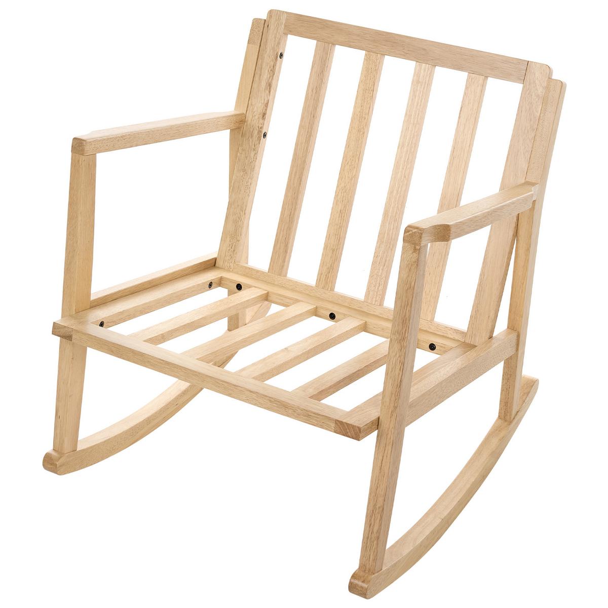 SCHAUKELSESSEL Holz Hellbraun/Hellbeige Kjevik - Beige/Braun, Textil (65/75/75cm) - Beliani