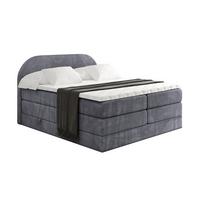 BOXSPRINGBETT mit Matratze und Lattenrost - NOX KING-140x200 - Dunkelgrau Casablanca - Dunkelgrau, Holzwerkstoff (140/200cm) - ALTDECOR