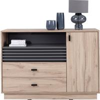 KOMMODE PUNTO 120/85/40cm mit 2 Schubladen 1 Türen Eichefarben - Eichefarben, Holzwerkstoff (120/85/40cm) - MASSENO