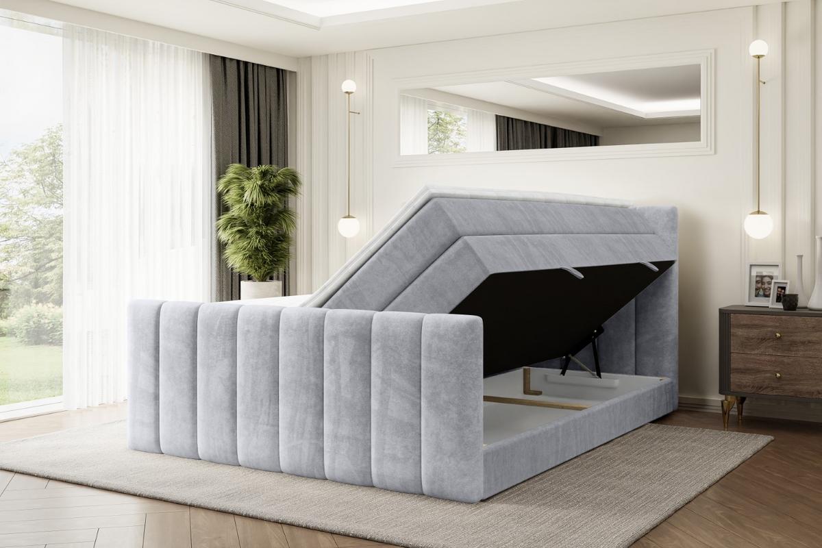 BOXSPRINGBETT OTTA-Z KING - 180x200 - H3/H4 - Hellgrau - Hellgrau, Holzwerkstoff (180/200cm) - ALTDECOR