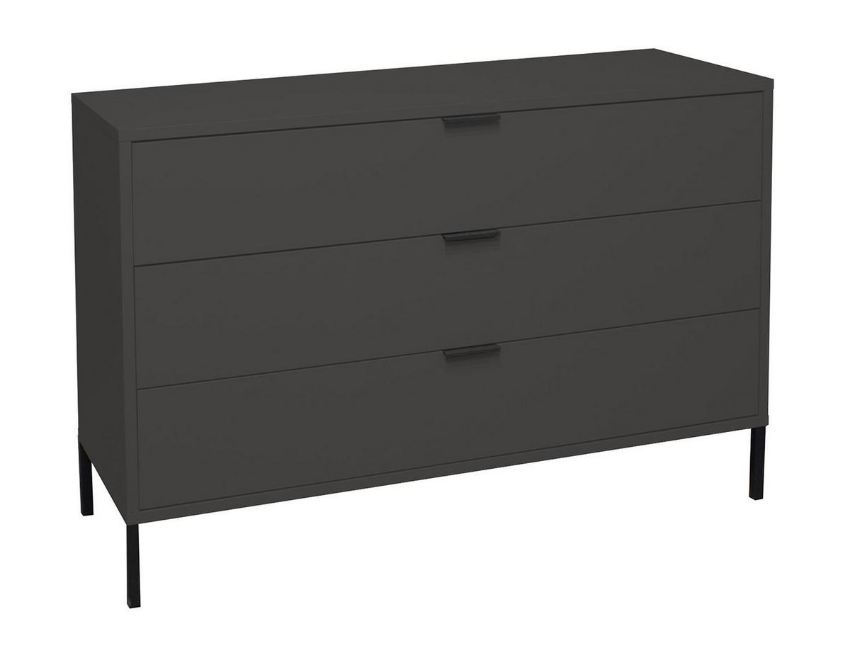 KOMMODE Erna 119x45x82 Anthrazit matt Lack - Anthrazit, Holzwerkstoff (119/82/45cm) - 58aufmkessel