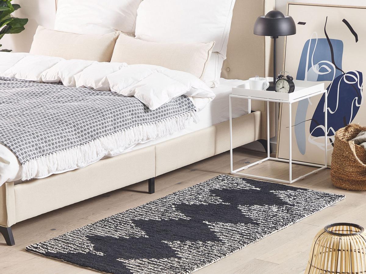 KURZFLOR-TEPPICH Bathinda 150/80 cm - Schwarz, Textil (80/150cm) - Beliani