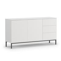 SIDEBOARD Queba 2T 3S Weiß 150/80/41 cm – mit Schubladen und viel Stauraum - Schwarz/Weiß, Holzwerkstoff (150/80/41cm) - AX Living