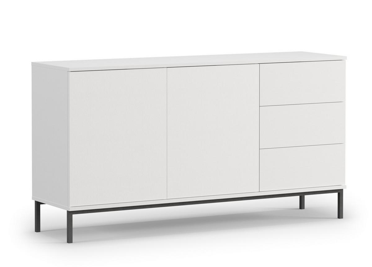WOHNWAND Queba 2 Weiß 440/190/60 cm Stilvolles Design Modern - Weiß, Holzwerkstoff/Kunststoff (440/190/60cm) - AX Living