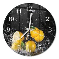 WANDUHR aus Glas Ø30 cm - Zitronen - Gelb, Glas (30/30/0.4cm) - TULUP