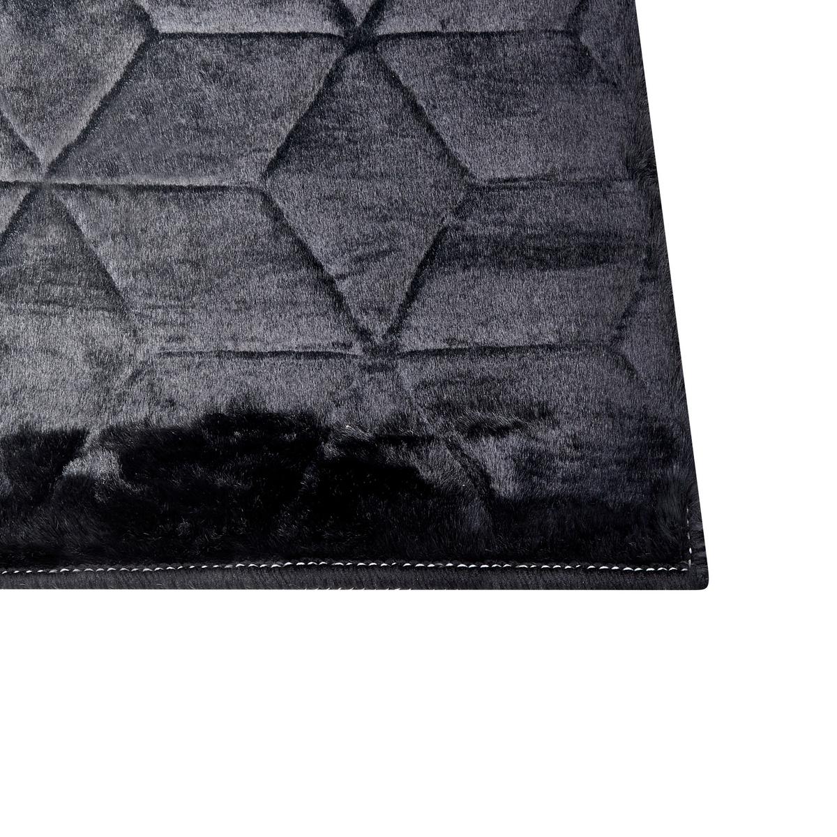SHAGGY-KUNSTFELLTEPPICH Thatta 150/80 cm - Schwarz, Kunststoff (80/150cm) - Beliani