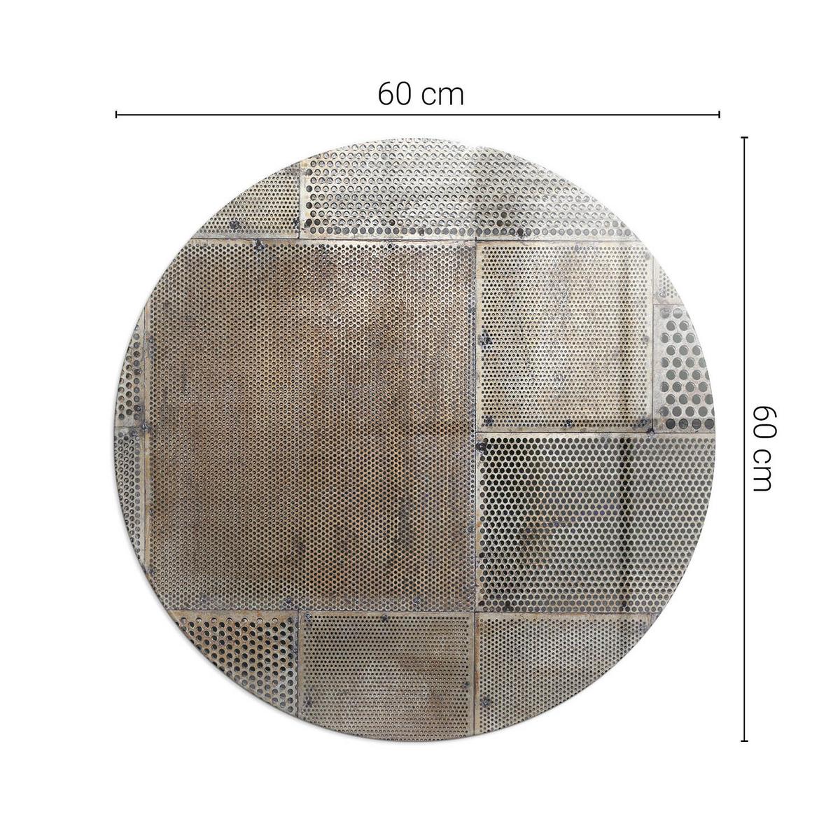 GLASPLATTE für Kamin Ø 60 cm - Beige, Glas (60/60/0.4cm) - TULUP