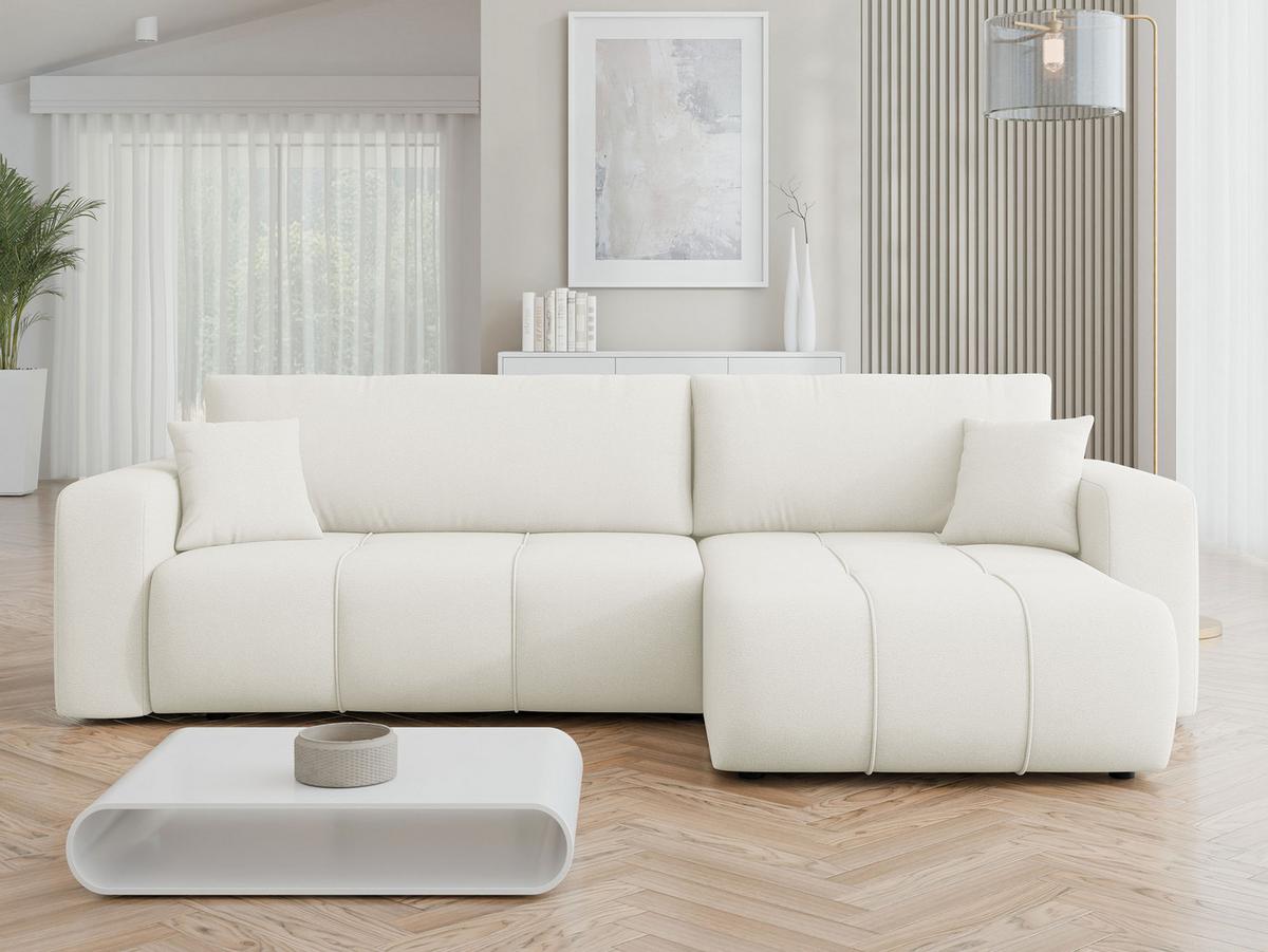 ECKSOFA Furyn Maxi - Creme/Schwarz, Holz/Kunststoff (274/145cm) - MIRJAN24