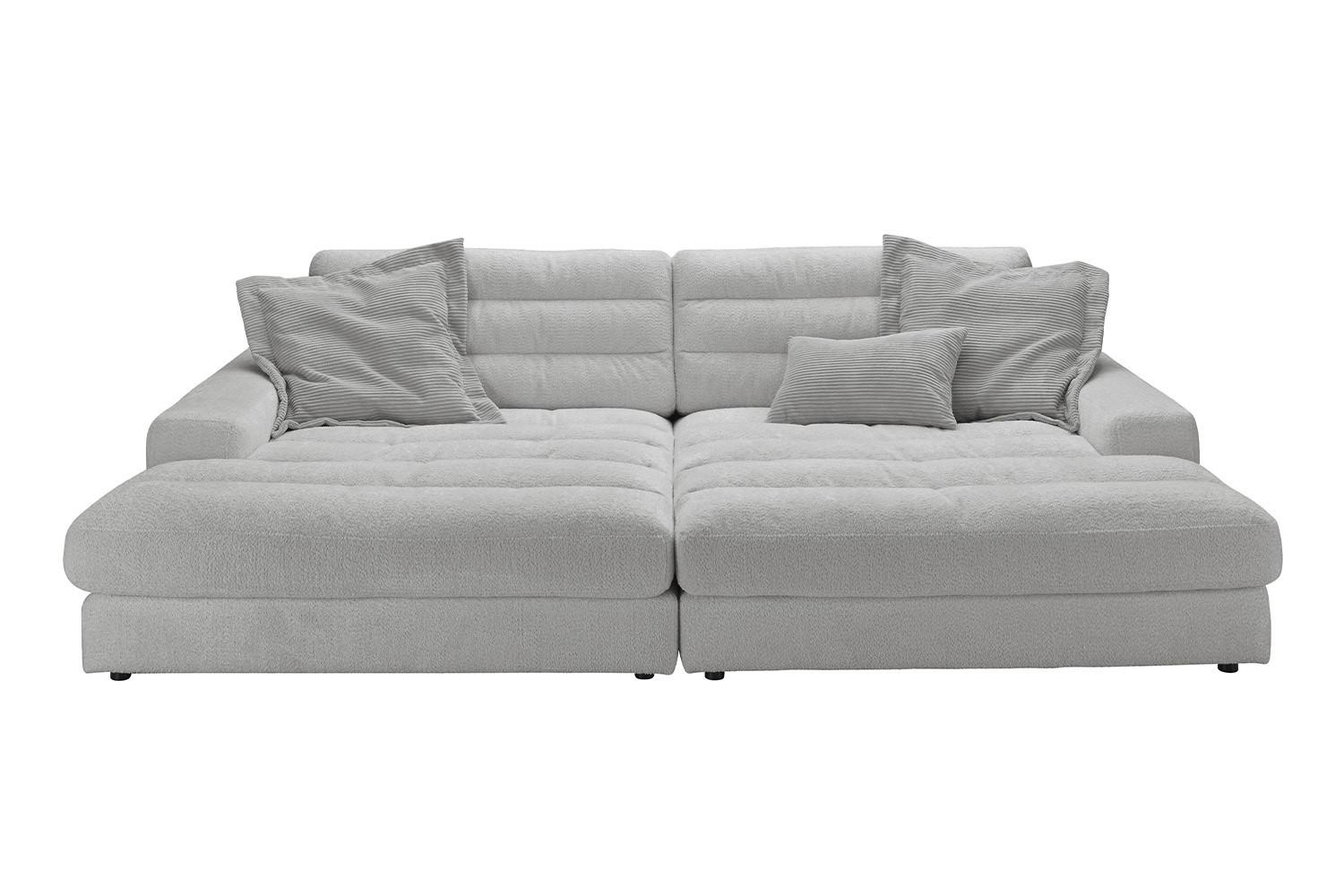 BIG SOFA LANA Grau Webstoff - Schwarz/Grau, Textil (296/83/178cm) - KAWOLA