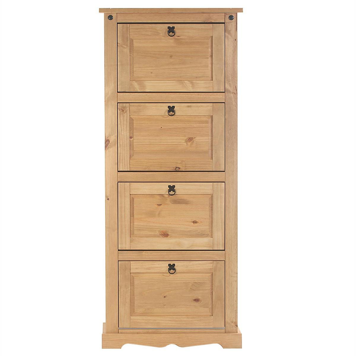 MEXIKO MÖBEL SCHUHSCHRANK TEQUILA - Kieferfarben, Holz (73/177/26cm) - IDIMEX